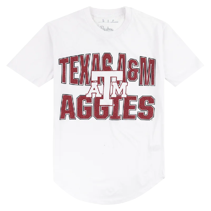 Texas A&M Aggies Maxima Glitter Irvine Tee Hooded Caped Shawl Collar