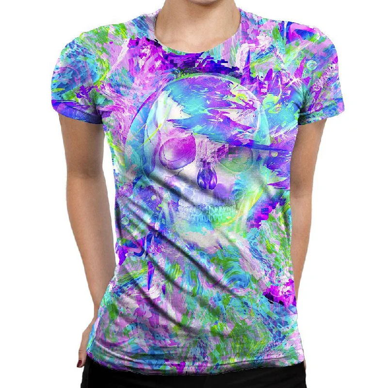 Translucent Skull Womens T-Shirt Nylon Fabric Polyester Fabric Spandex Fabric