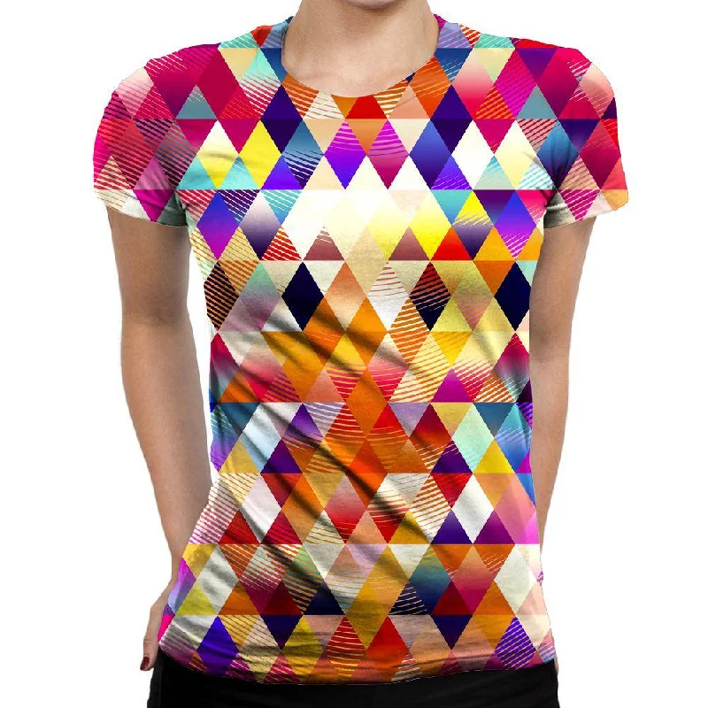 Triangles Womens T-Shirt Rayon Fabric Velvet Fabric Corduroy Fabric