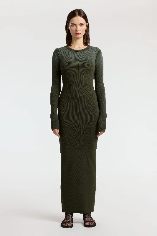 Verona Crewneck Maxi Dress Elegant Tiered Maxi Dress