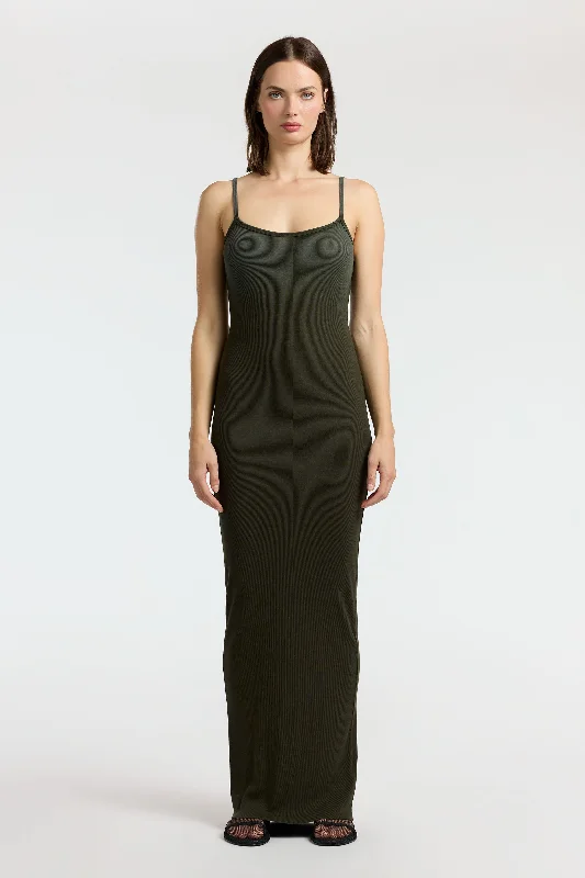 Verona Spaghetti Maxi Dress Cozy Open-Back Maxi Dress