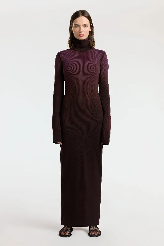 Verona Turtleneck Maxi Dress Comfortable Ruffle Maxi Dress