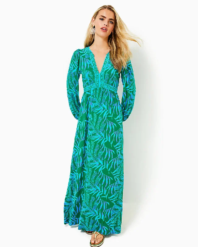 Wexlee Long Sleeve Maxi Dress Fashionable Chiffon Maxi Dress