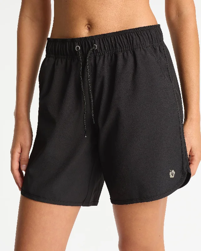 Womens - Swim Short - Classic 7" Swim Short - Black Sexy Two-Piece Set