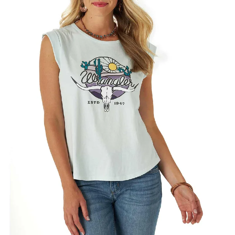 Wrangler Women's Steer Head Desert Graphic T-shirt Graphic T-Shirt Round Neck Polyester