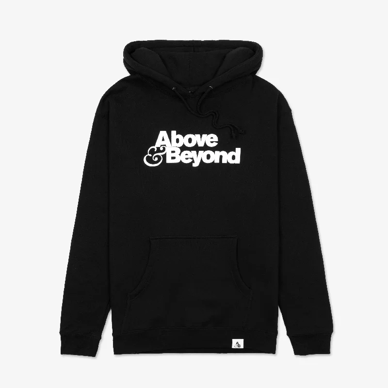 Above & Beyond Premium Hoodie / Black Hoodie with Button Placket Classic Preppy