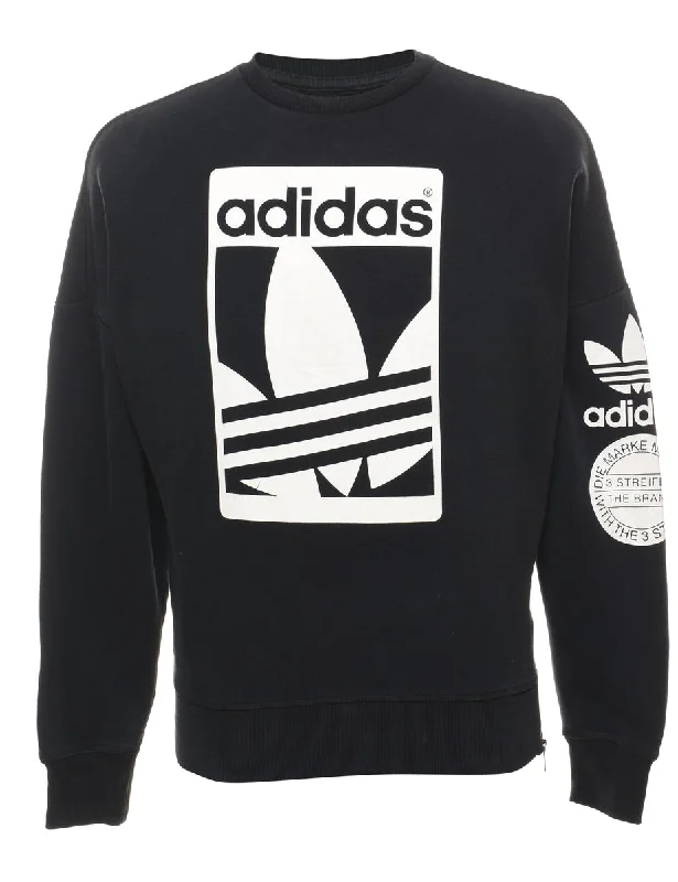 Adidas Printed Sweatshirt - S Hoodie with Sequins Glamorous Eye-catching