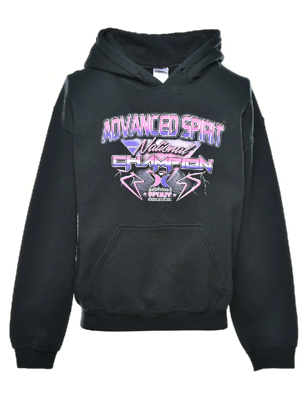 Advanced Spirit Printed Hoodie - S Hoodie with Hem Patch Decorative Personalized