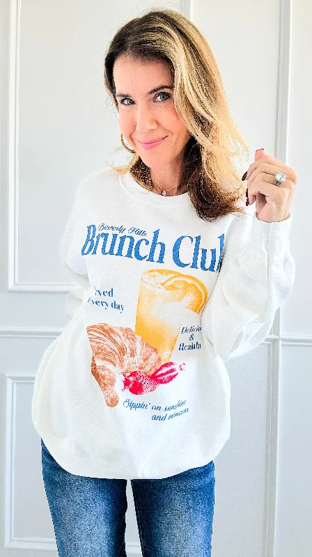 Beverly Brunch Club Sweatshirt Hoodie with Relaxed Fit Easy Casual