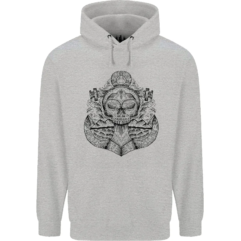 Anchor Skull Sailor Sailing Captain Pirate Ship Mens 80% Cotton Hoodie Hoodie with Hem Fringe Bohemian Relaxed