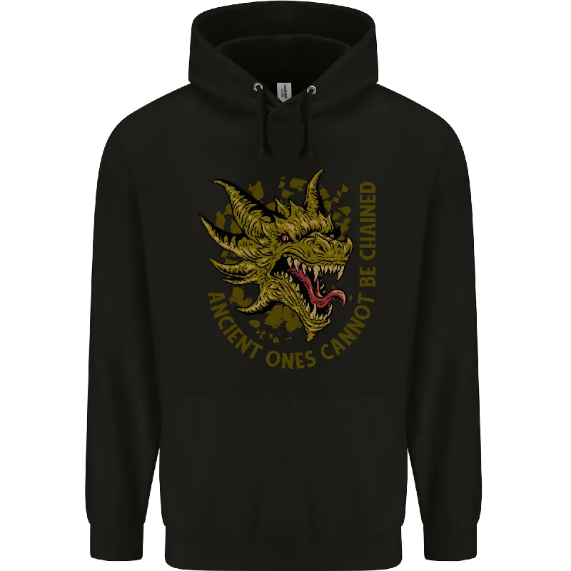 Ancient Ones Fantasy Dragon Mens 80% Cotton Hoodie Hoodie with Batwing Sleeves Loose Dramatic