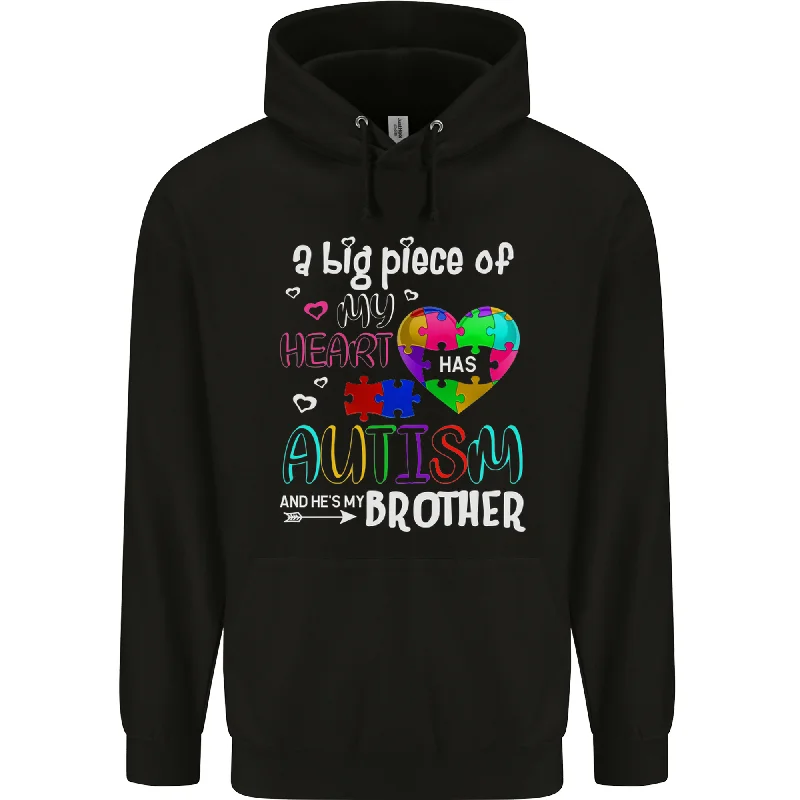 And Hes My Brother Autistic Autism ASD Mens 80% Cotton Hoodie Hoodie with Hem Raw Edge Edgy Unfinished