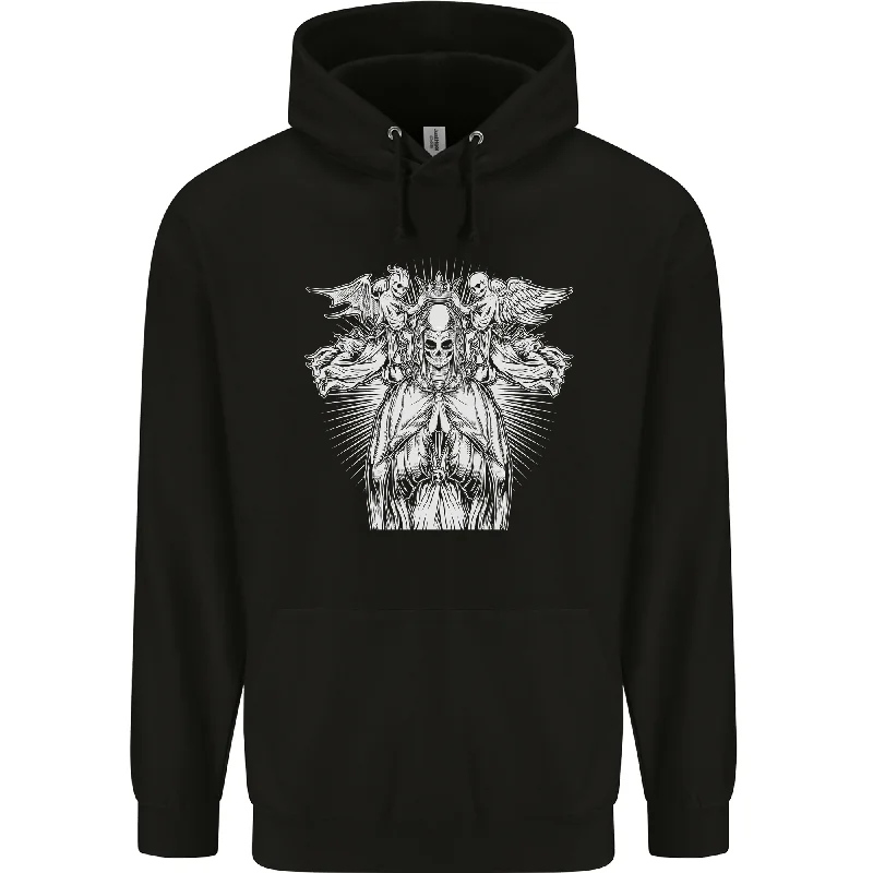 Angel of Death Day of the Dead Skull DOTD Mens 80% Cotton Hoodie Hoodie with Half-Zip Sporty Casual