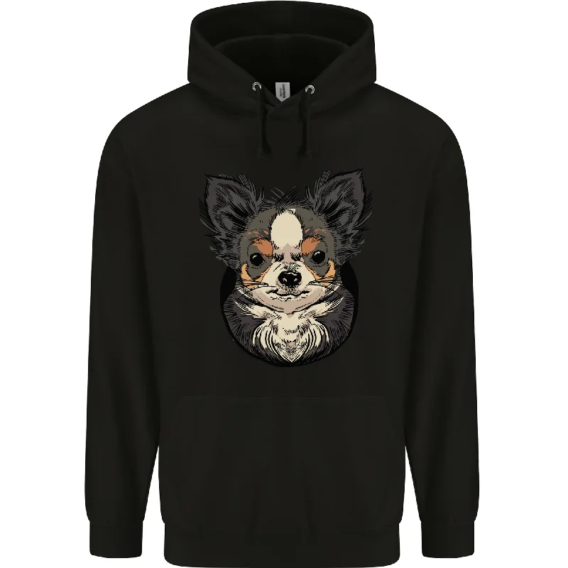 Angry Chihuahua Mens 80% Cotton Hoodie Hoodie with High Neck Warm Protective