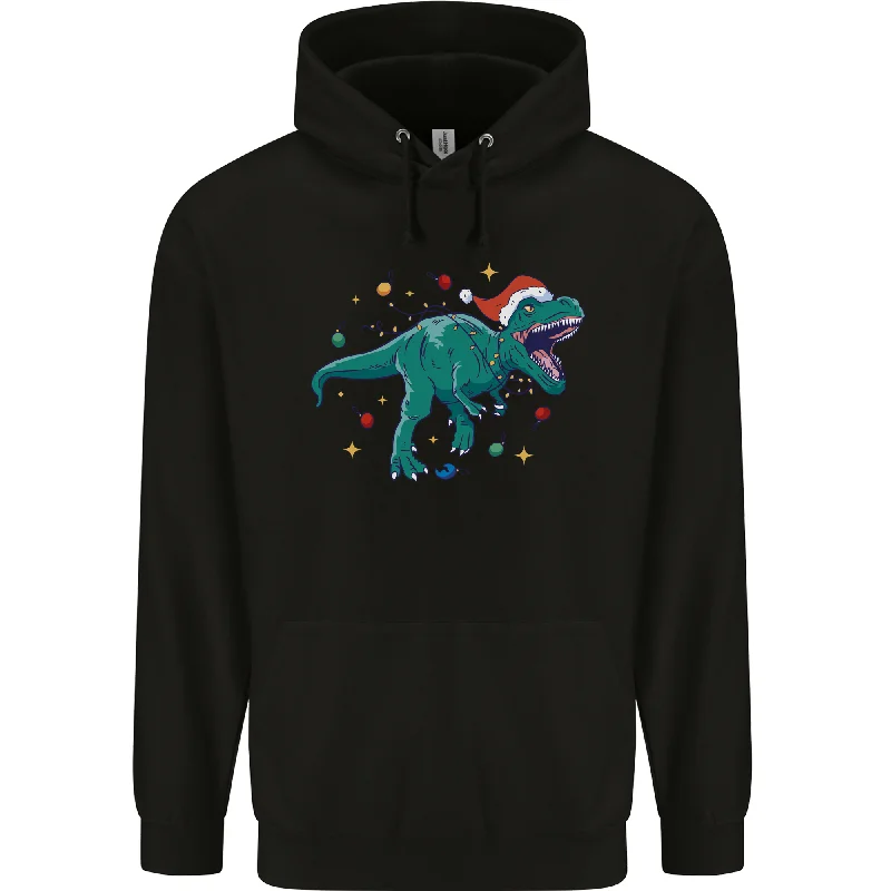 Angry Christmas T-Rex Xmas Dinosaur Mens 80% Cotton Hoodie Hoodie with Magnetic Closure Innovative Modern