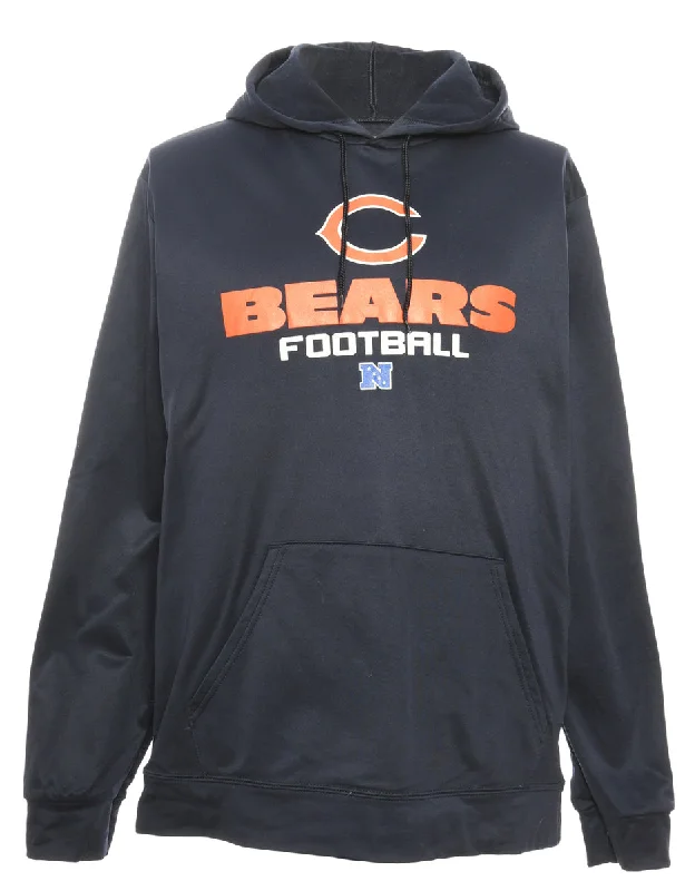 Blue Football Hooded Sports Sweatshirt - L Hoodie with Emblem Brand Identity