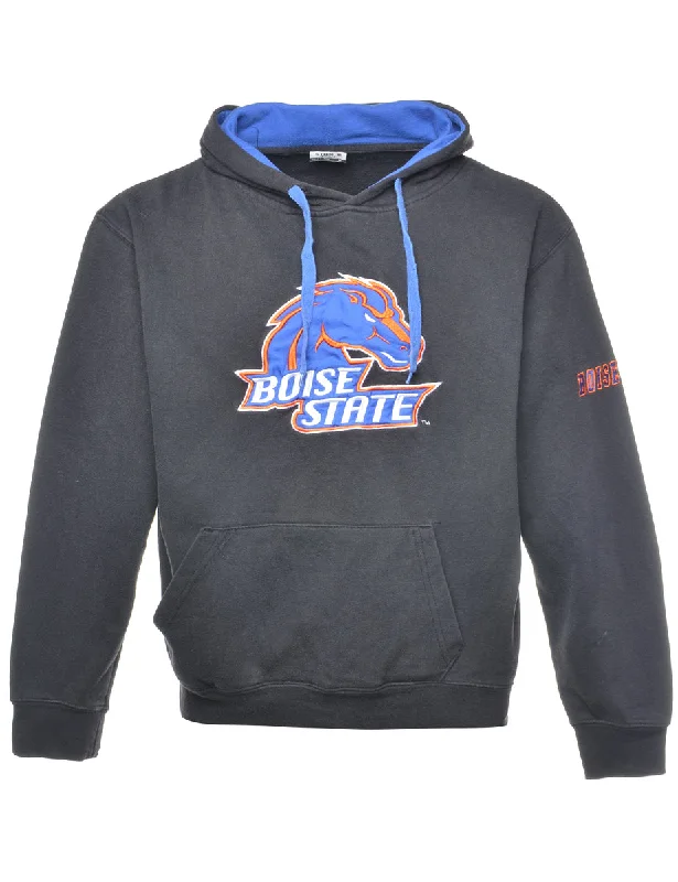 Boise State Broncos Embroidered Sweatshirt - M Hoodie with Thumb Holes Functional Cozy