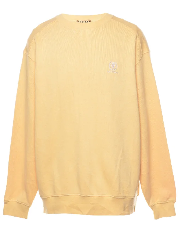 Caesars Plain Sweatshirt - L Hoodie with Raglan Sleeves Sporty Comfortable