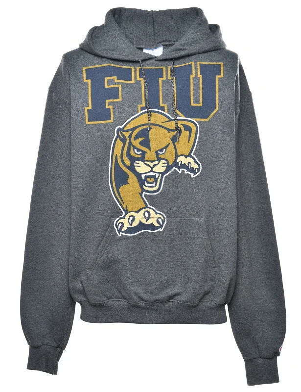 Champion FIU Printed Hoodie - M Hoodie with Hem Elastic Stretchable Comfortable