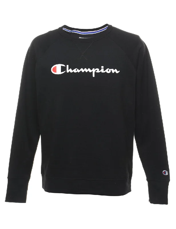 Champion Printed Sweatshirt - L Hoodie with Full-Zip Functional Layering