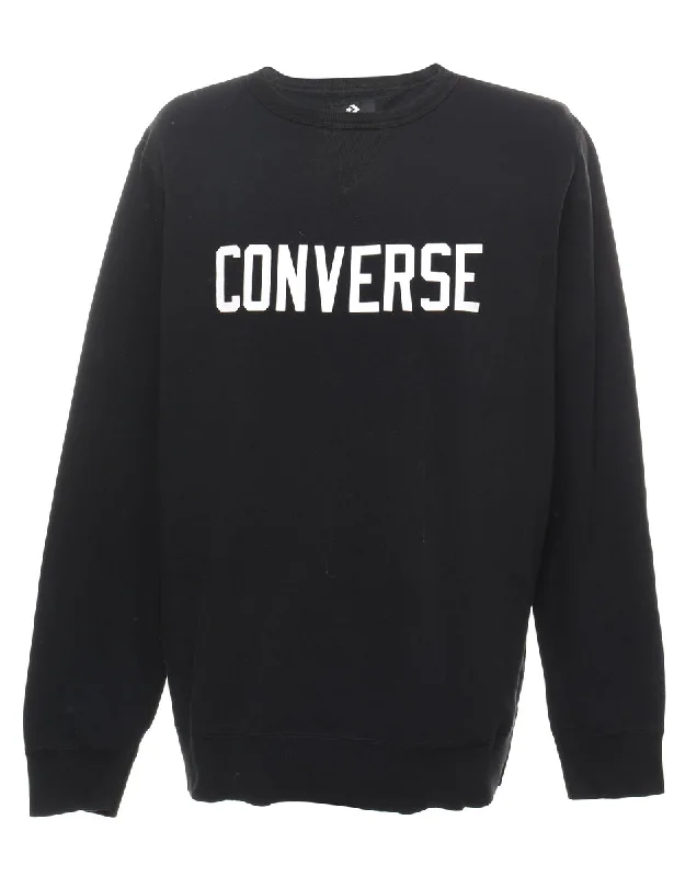 Converse Printed Sweatshirt - XXL Hoodie with Cropped Fit Short Trendy