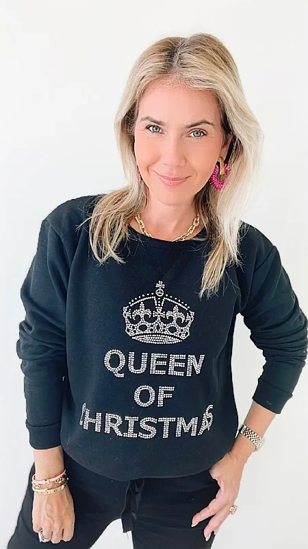 Custom CB - Queen of Christmas Sweatshirt Hoodie with Strings Custom Fit Adjustable