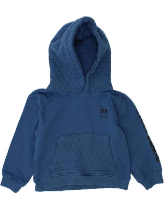 DKNY Baby Boys Graphic Hoodie Jumper 18-24 Months Blue Cotton Hoodie with Print Artistic Unique