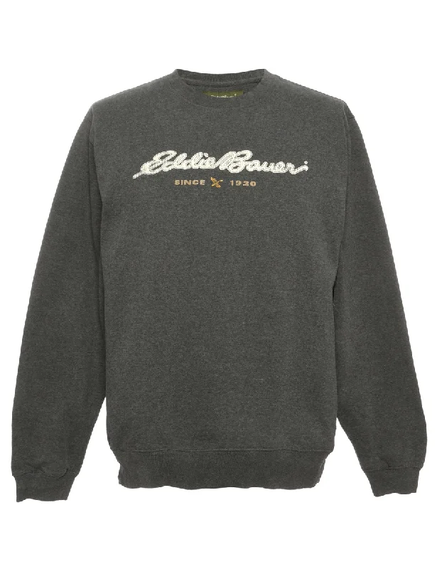 Eddie Bauer Printed Sweatshirt - L Hoodie with Toggle Buttons Decorative Unique