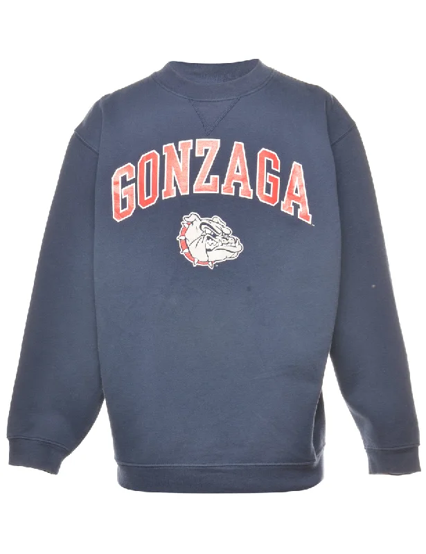 Gonzaga Printed Sweatshirt - M Hoodie with Hem Ribbing Snug Secure