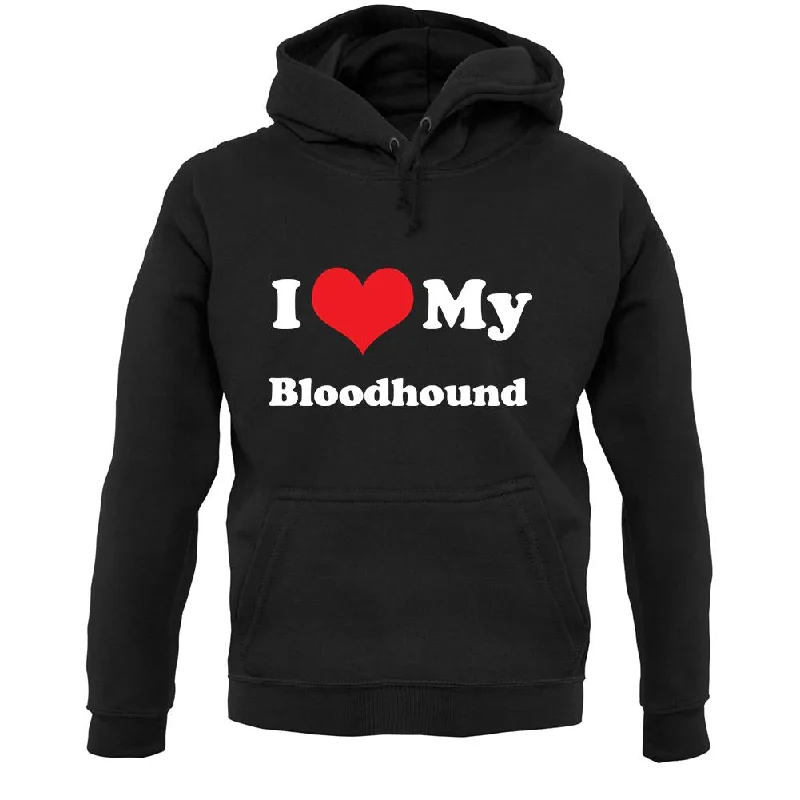 I Love My Blood Hound Unisex Hoodie Hoodie with Neon Bright Vibrant