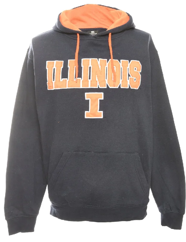 Illinois Printed Hoodie - L Hoodie with V-Neck Classic Versatile