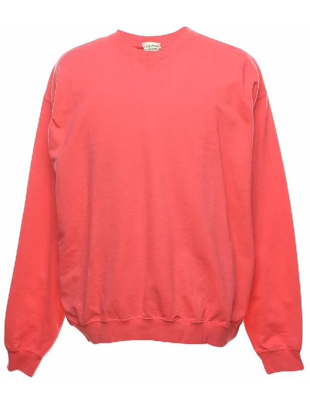 L.L. Bean Plain Salmon Pink Sweatshirt - XL Hoodie with Gradient Ombre Colorful