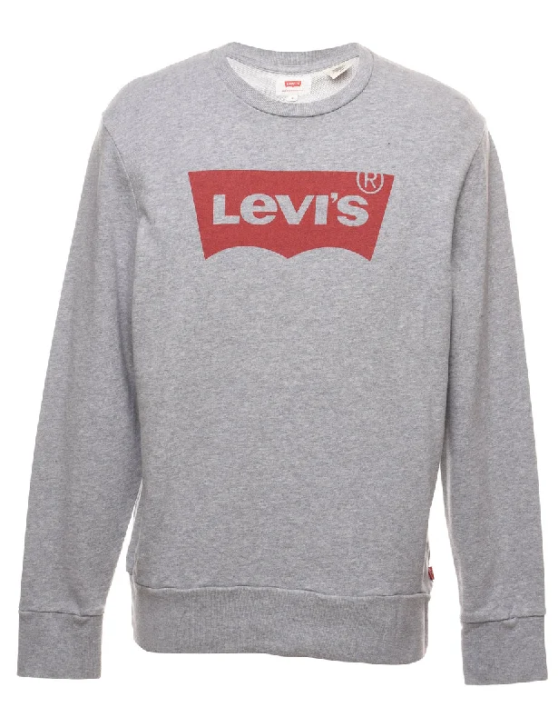 Levi's Printed Sweatshirt - S Hoodie with Strings Custom Fit Adjustable