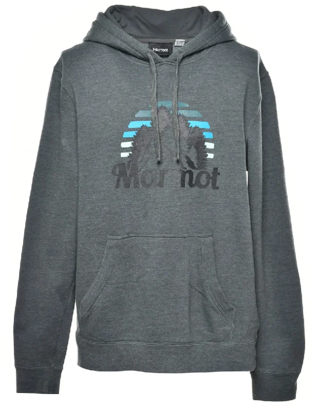 Marmot Printed Hoodie - M Hoodie with Illustration Artistic Creative