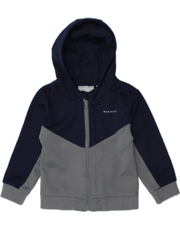 MCKENZIE Baby Boys Zip Hoodie Sweater 18-24 Months Navy Blue Colourblock Hoodie with Drawcord Adjustable Secure