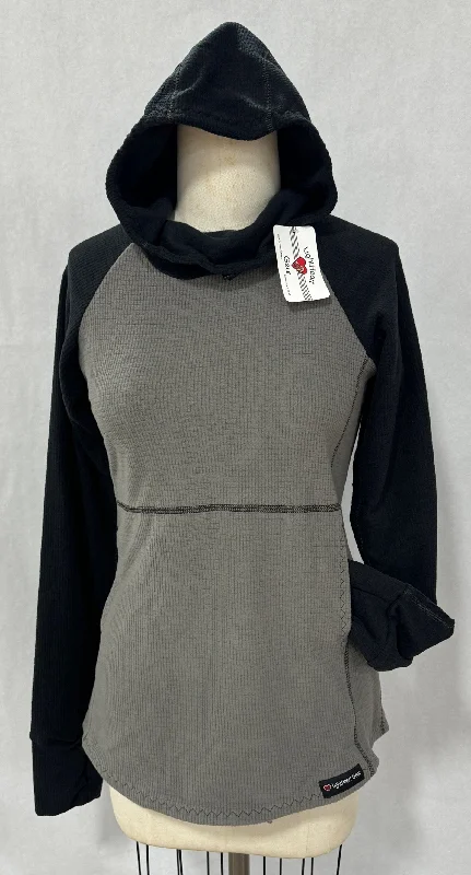 Men's Hoodie - Gray w/ Black sleeves & hood Hoodie Jacket Zipper Layering