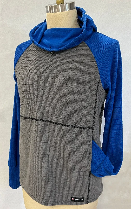 Men's Hoodie - Gray w/ Blue sleeves & hood Hoodie with Hood Adjustable Protection