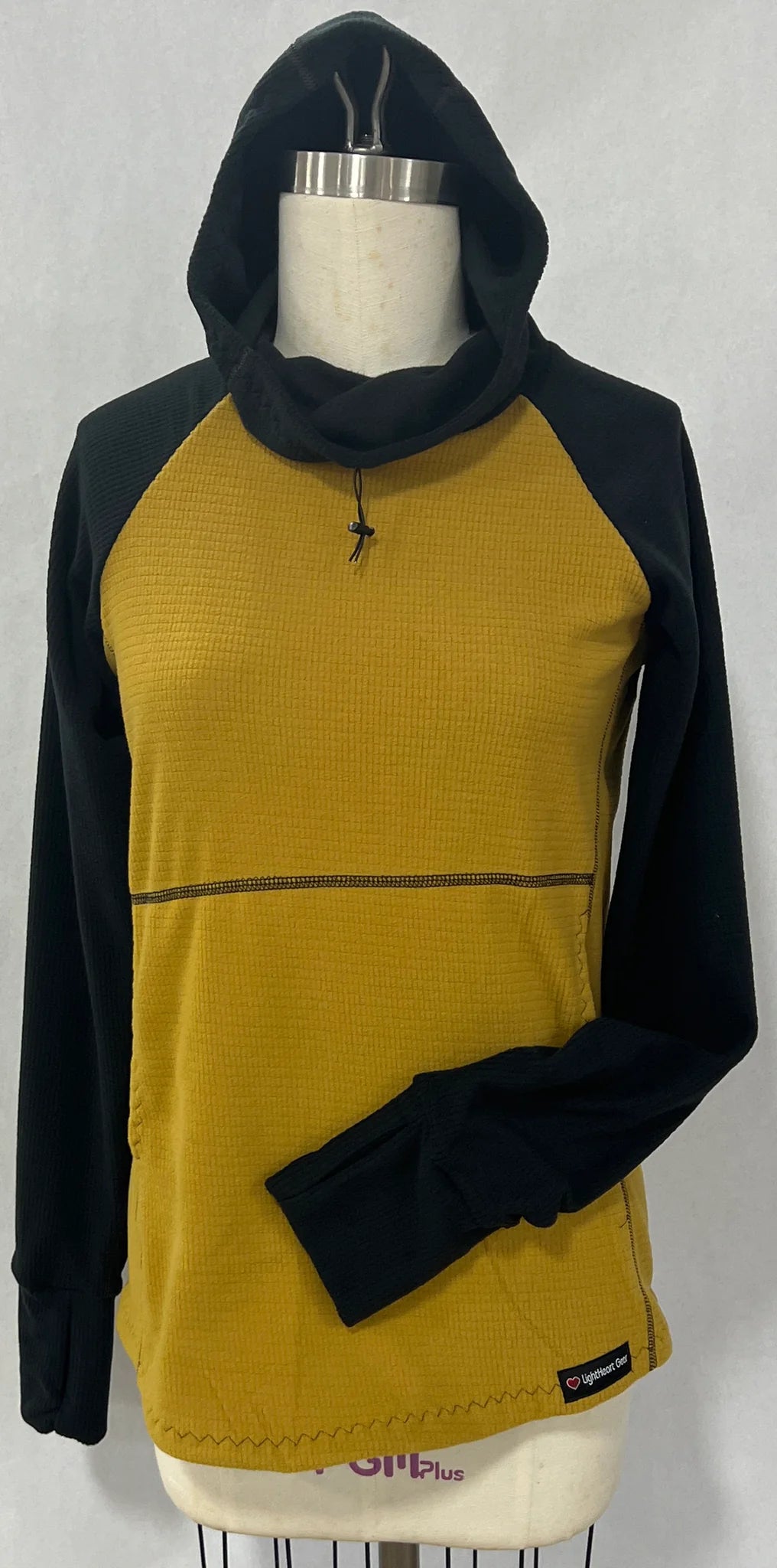 Men's Hoodie - Mustard w/ Black sleeves & hood Hoodie with Velcro Closure Adjustable Secure