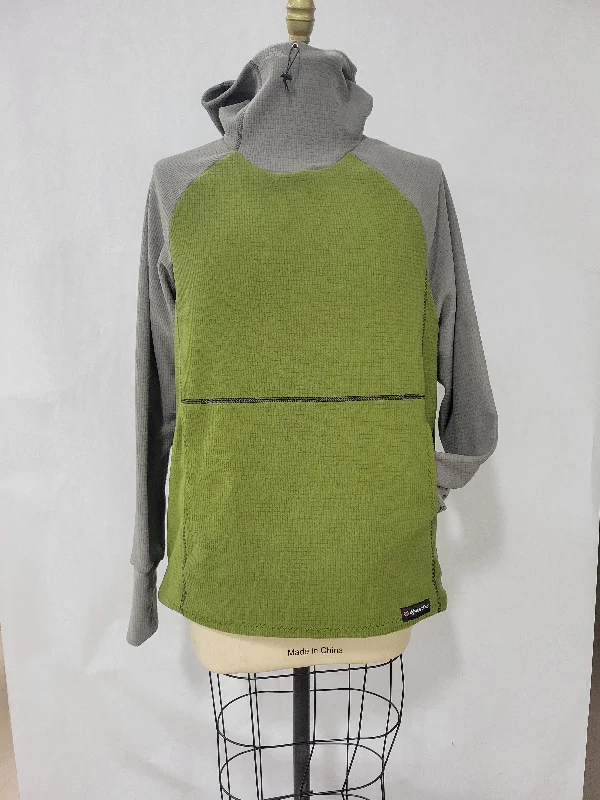 Men's Hoodie - Olive w/ Gray sleeves & hood Cotton Hoodie Fleece Lining Warmth