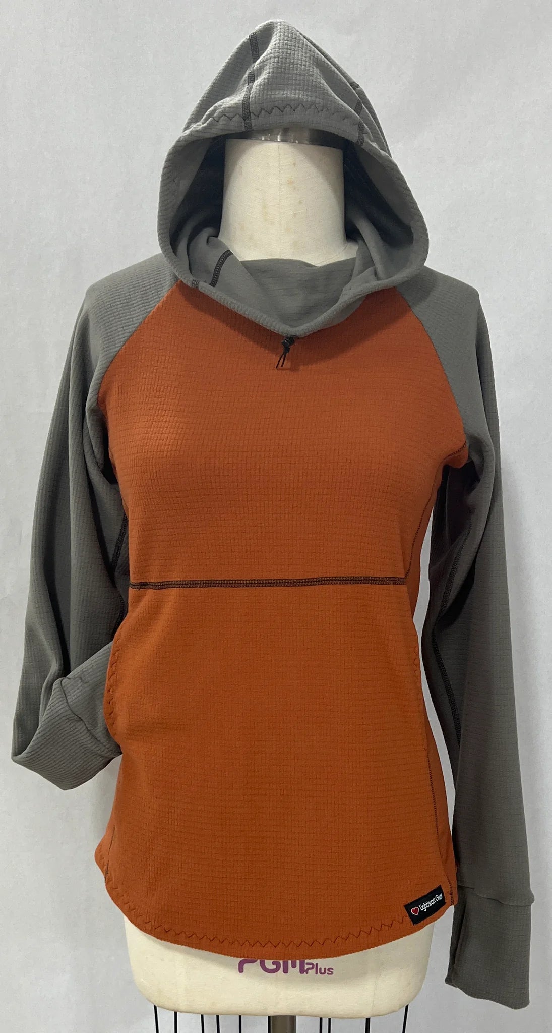 Men's Hoodie - Terracotta w/ Gray sleeves & hood Hoodie with Oversized Fit Loose Comfortable