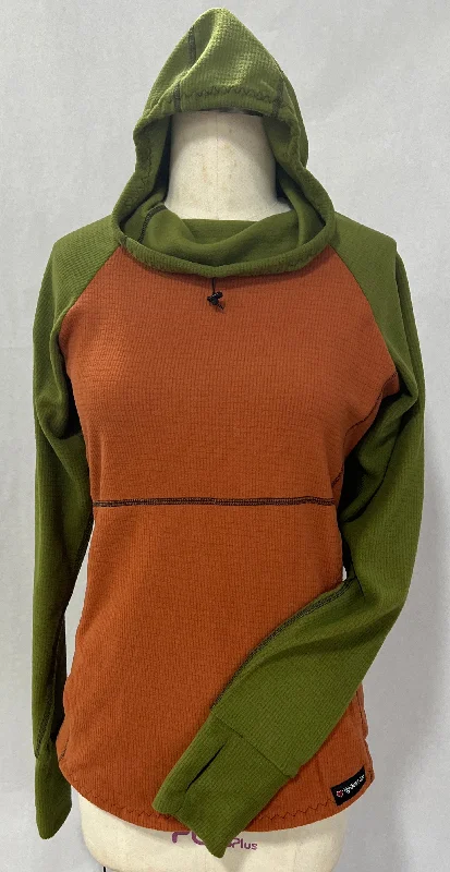 Men's Hoodie - Terracotta w/ Olive sleeves & hood Hoodie with Ribbed Neckline Snug Warm