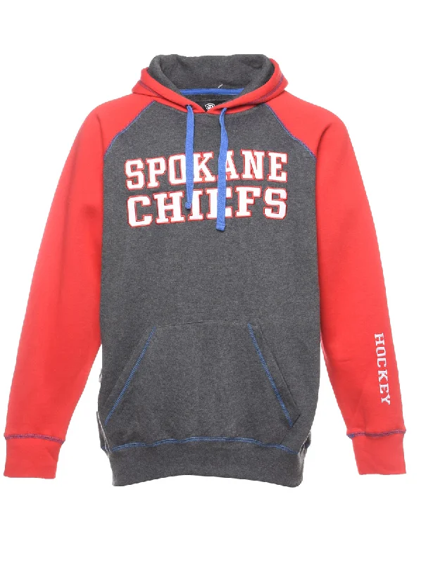 Spokane Chiefs Printed Hoodie - L Hoodie with Toggle Buttons Decorative Unique