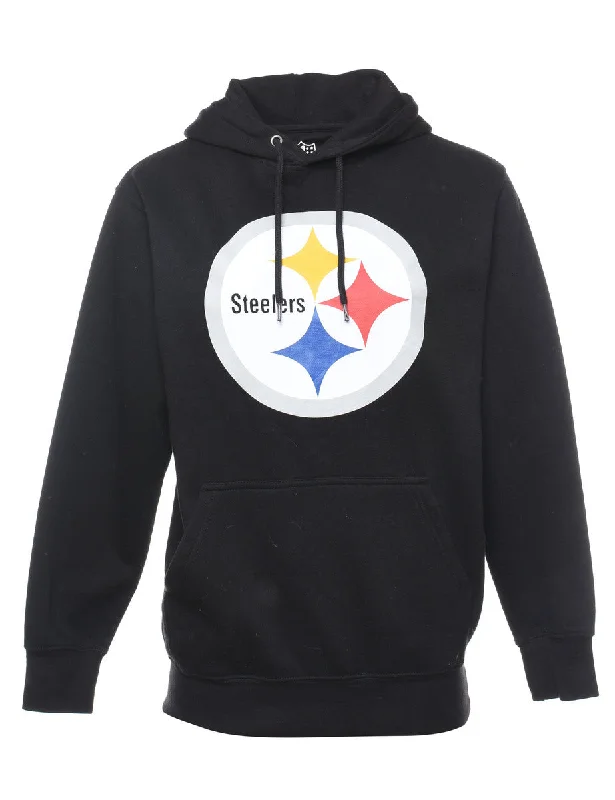 Steelers NFL Hooded Sports Sweatshirt - S Hoodie with Belted Waist Structured Tailored