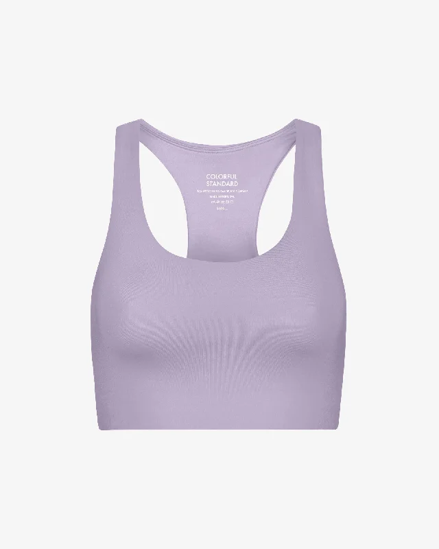 Active Cropped Bra - Pearly Purple Elegant Lace Bralette