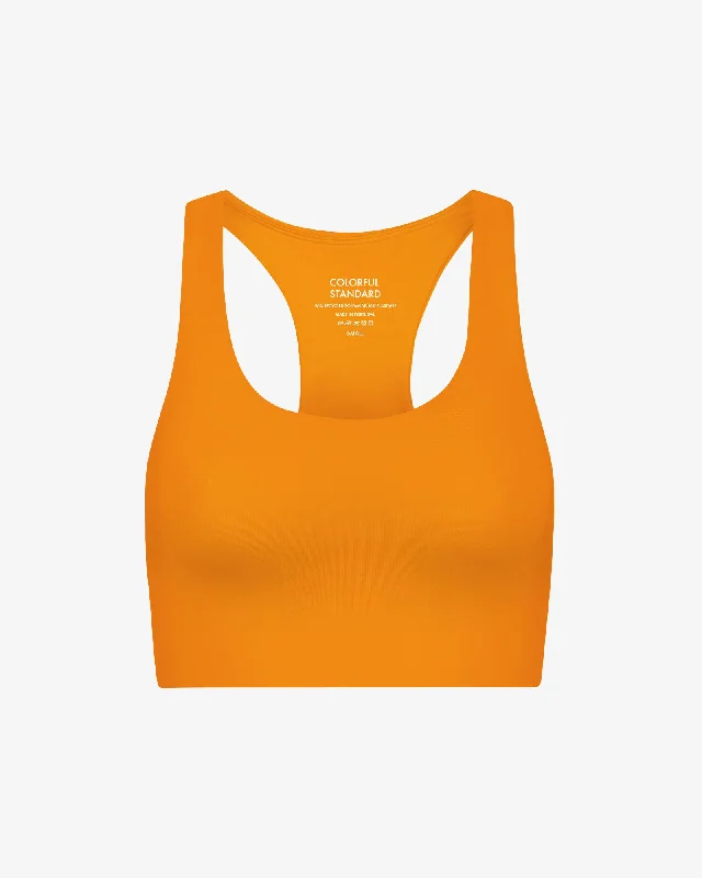 Active Cropped Bra - Sunny Orange Seamless Push-Up Bra