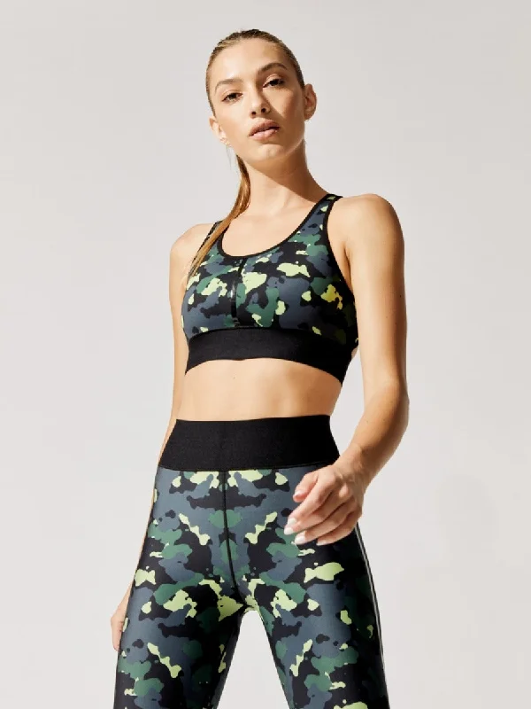 Battlefield Camo Terrain Bra - Black Deep Lake Print-Black Breathable Comfort Bra