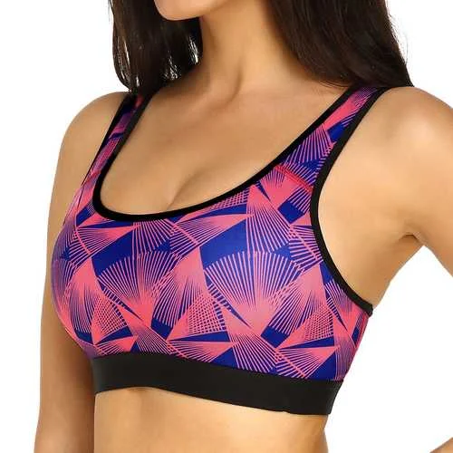 KissLace Printed Shockproof Padded Fitness Sports Bra Sleek Push-Up Bra