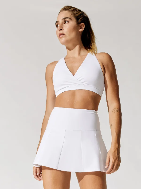 Cross Tennis Halter Bra - White Soft Strapless Bra