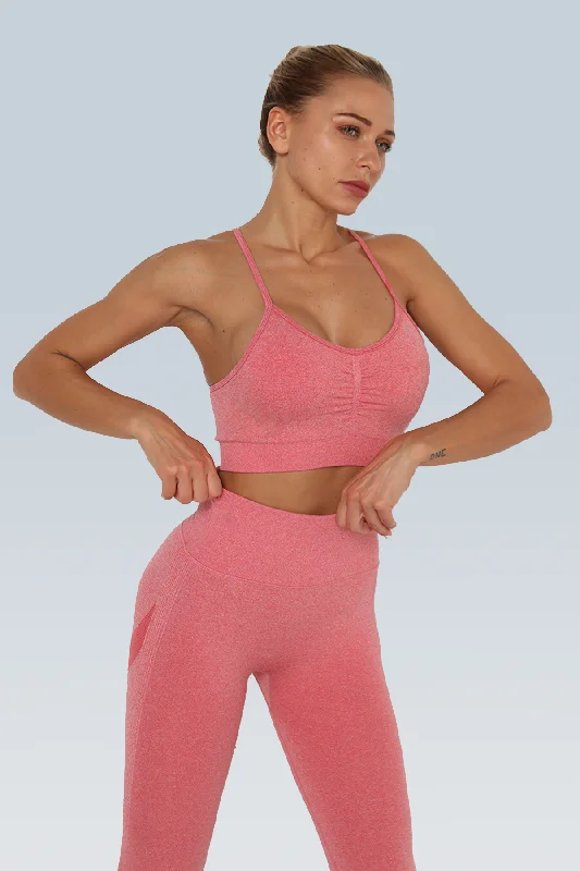 Flex Ruched Racerback Sports Bra Comfortable Active Bra