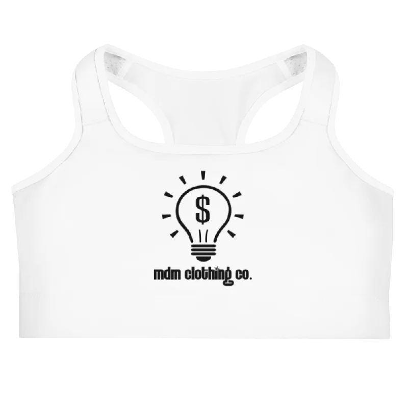 MDM Clothing Co. White Sports Bra Soft Mesh Bra